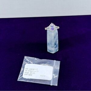 NIB Ryze Party Jewelry Lavender CZ .925 Sterling Silver Ring Size 9